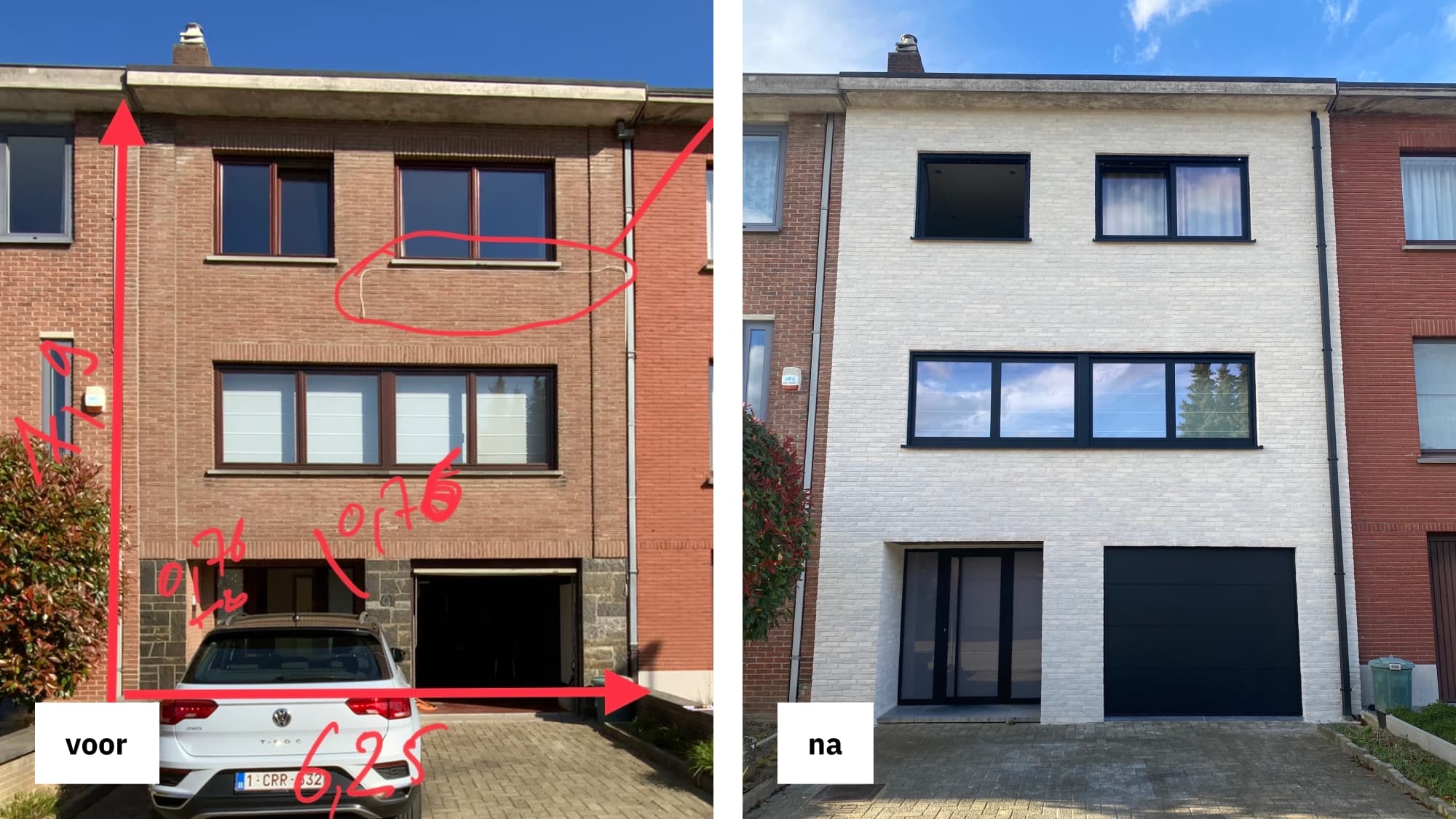 Steenstrips gevelrenovatie, Grimbergen
